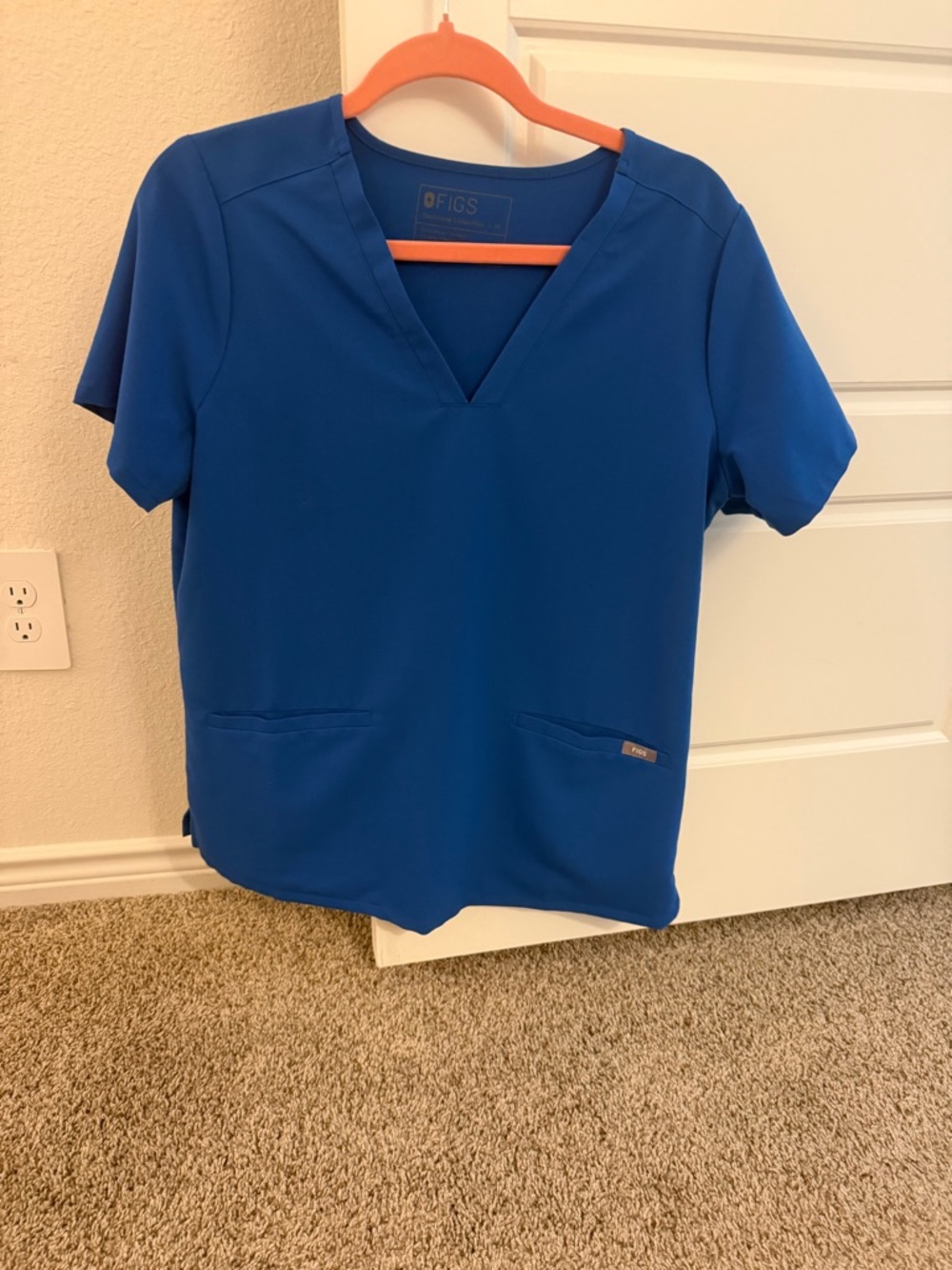 Figs V-Neck Casma Scrub Top in Royal Blue